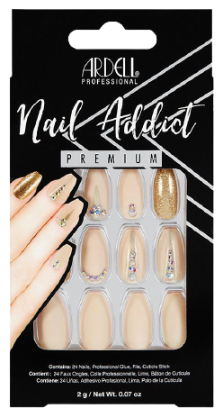 Nail Addict Nude Jeweled False Nails