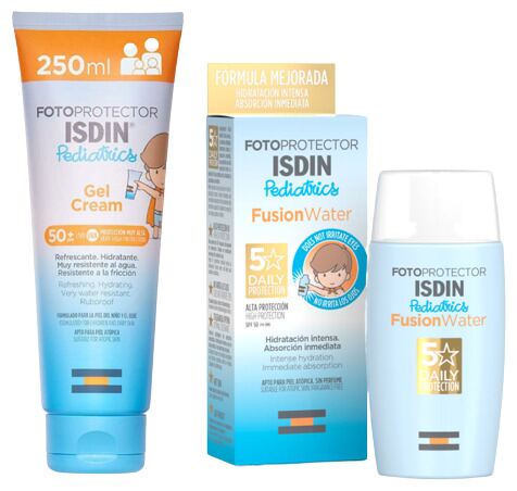 Pediatrics Sunscreen Gel Cream SPF 50+ + Fusion Water SPF 50