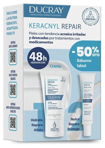 Set Keracnyl Repair Cream 50 ml + Keracnyl Repair Lip Balm 15 ml